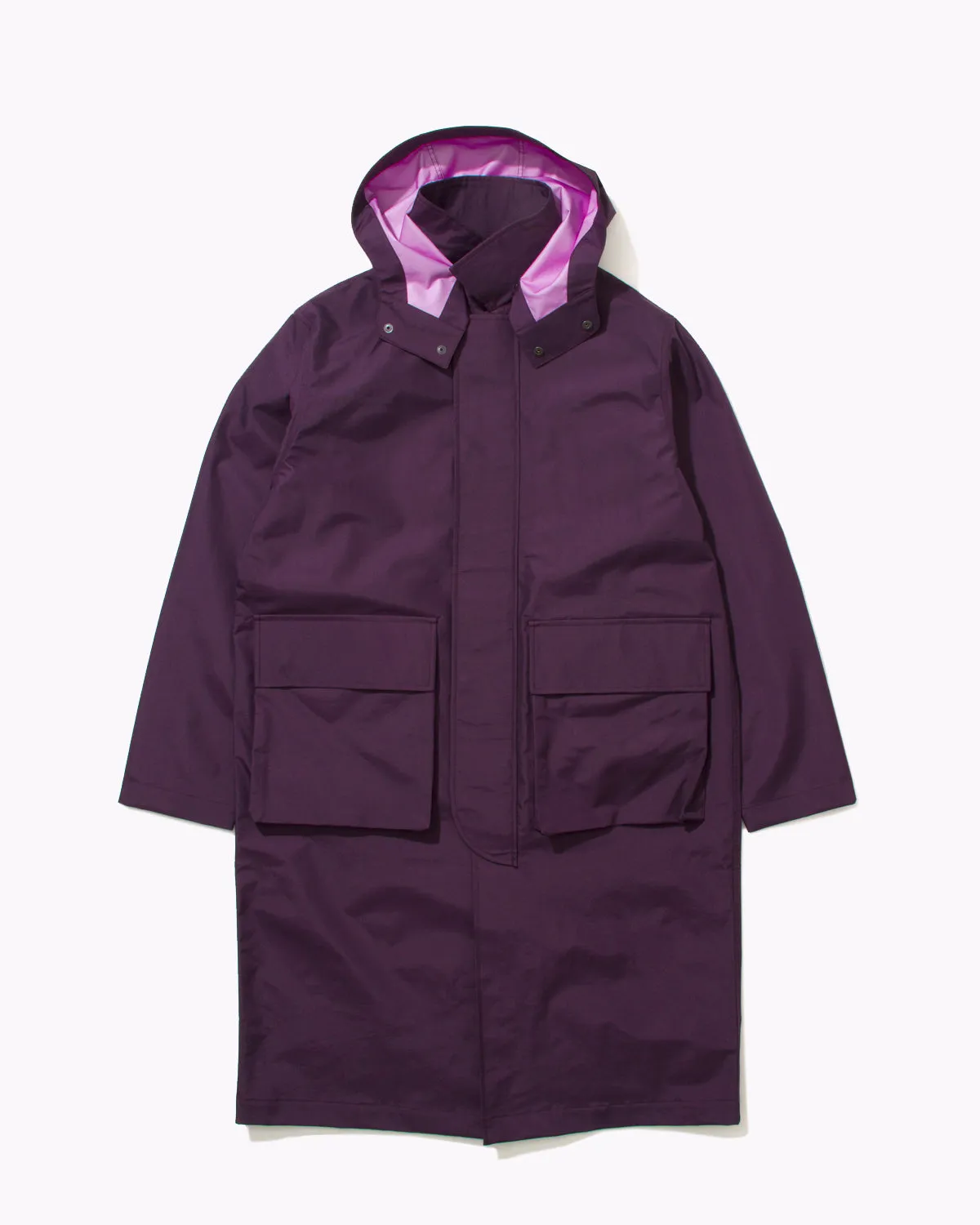 Hooded Mac Coat - Plum