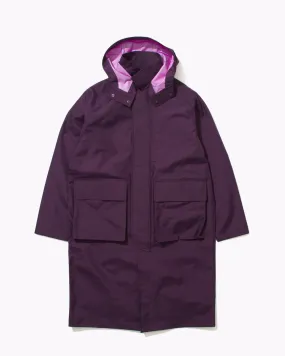 Hooded Mac Coat - Plum