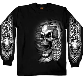 Hot Leathers GMS2076 Men’s ‘Assassin’ Long Sleeve Black T-Shirt
