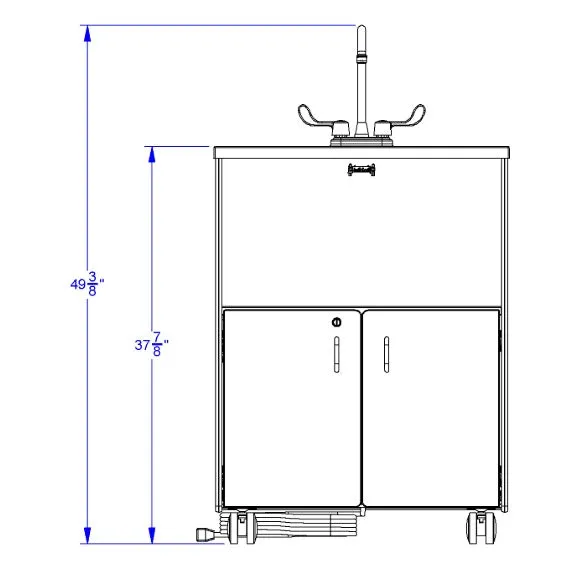 Jonti-Craft 1373JC, 38" Adult Height Portable Sink, Stainless Steel Basin
