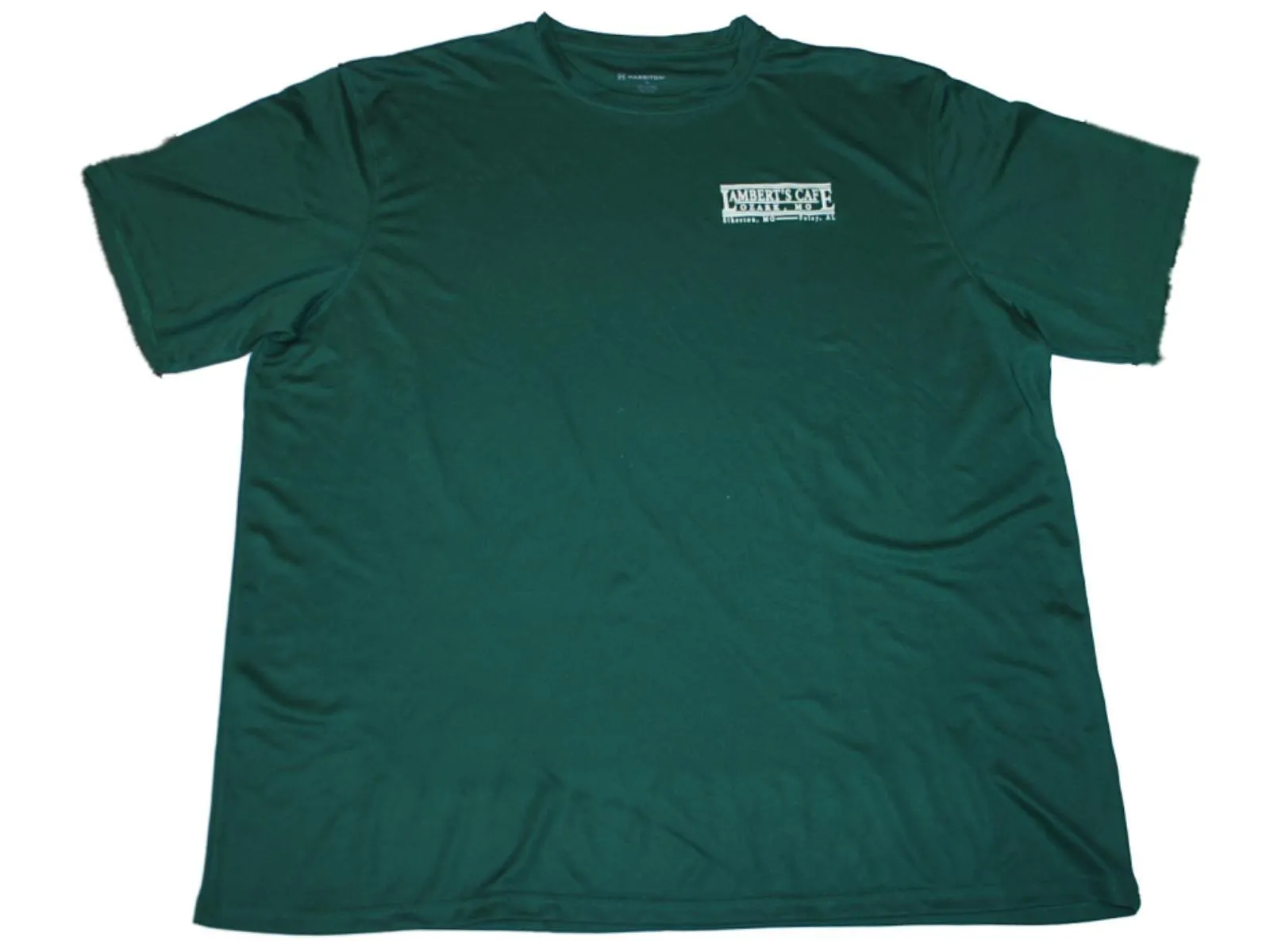 Lambert's Caf? Ozark MO Harriton Green Loose Performance T-Shirt (2XL)