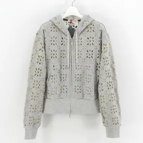 【M A S U/エムエーエスユー】<br>FLOWER HOLE ZIP-UP SWEAT PARKA <br>MPFW-CS0324