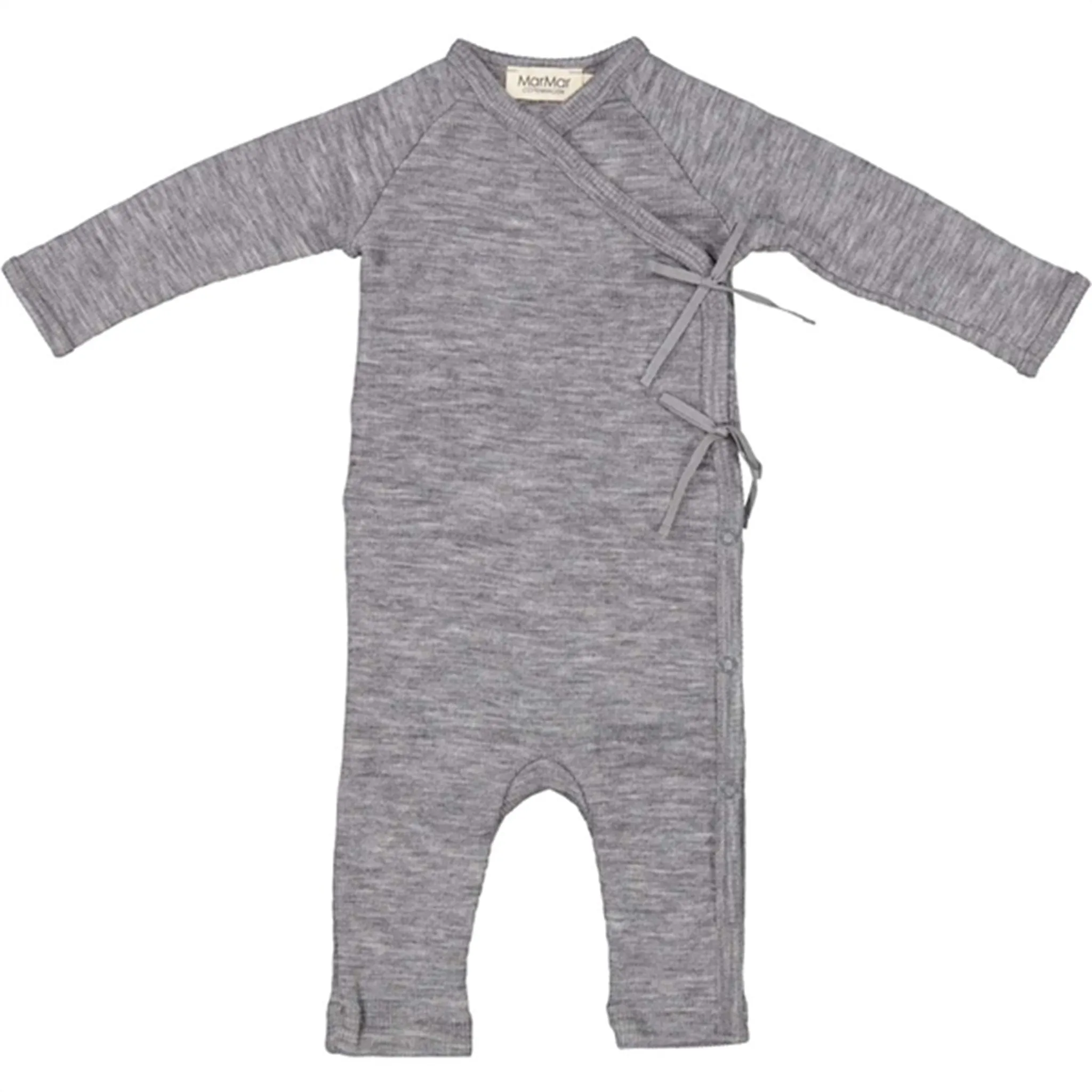 MarMar New Born Wool Rib Grey Melange Rula Romper