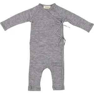 MarMar New Born Wool Rib Grey Melange Rula Romper