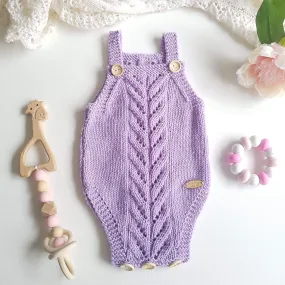 Meadows romper 0-3 months lavender merino