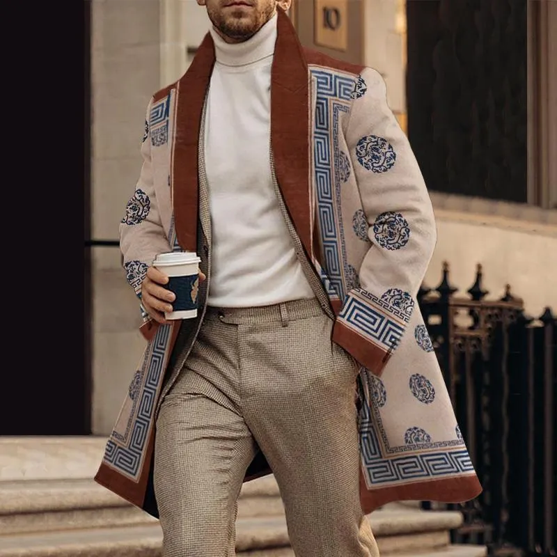 Men's Casual Printed Cardigan Coat 76281370L