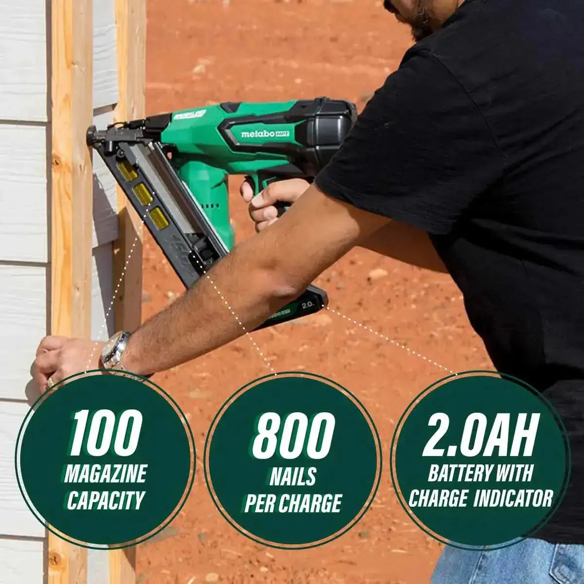 Metabo 18V MultiVolt Cordless 15 Gauge Angled Finish Nailer
