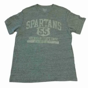 Michigan State Spartans Champion Green Short Sleeve Crew Neck T-Shirt (L)