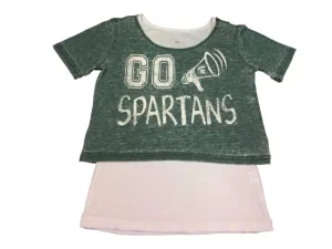 Michigan State Spartans Colosseum GIRLS Green "Go Spartans" SS T-Shirt (M)