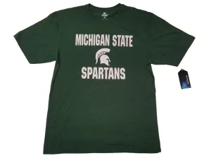 Michigan State Spartans Colosseum Green Textured Logo Short Sleeve T-Shirt (L)