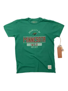 Minnesota Wild Retro Brand Green with Distressed Logo Short Sleeve T-Shirt