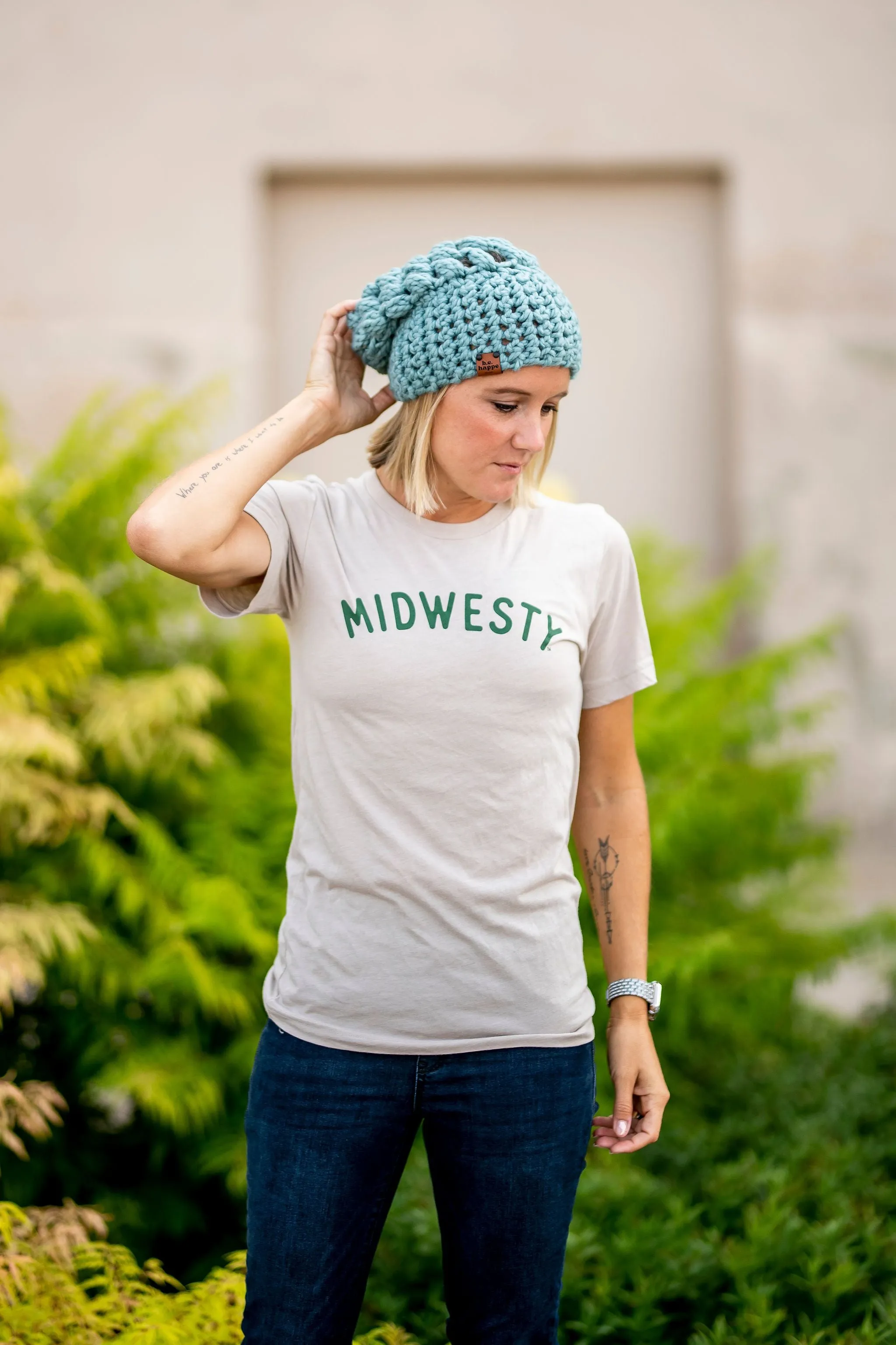 Mommy   Me | Puff Stitch Slouch   Happe Heart | Succulent