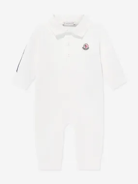 Moncler Enfant Baby Boys Logo Romper in Ivory