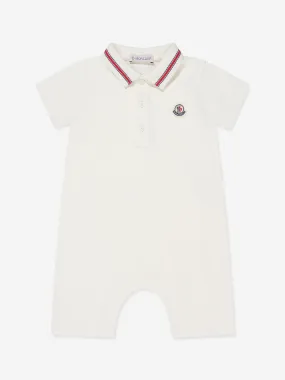 Moncler Enfant Baby Boys Polo Romper in White