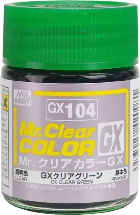 Mr. Hobby GX104 Mr. Clear Color GX Clear Green Lacquer Paint 18ml