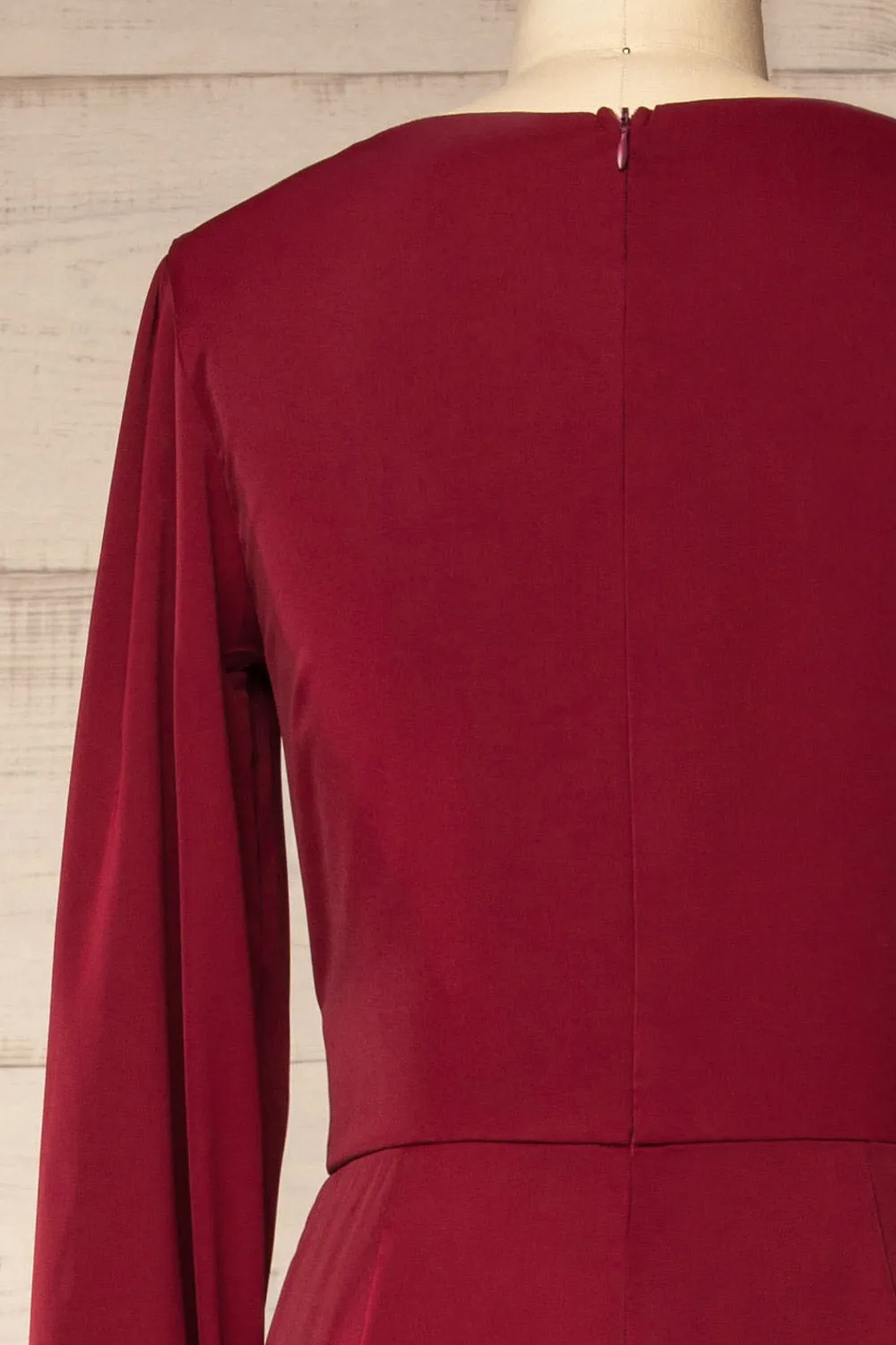 Nantwich Burgundy | Silky Long-Sleeved Jumpsuit