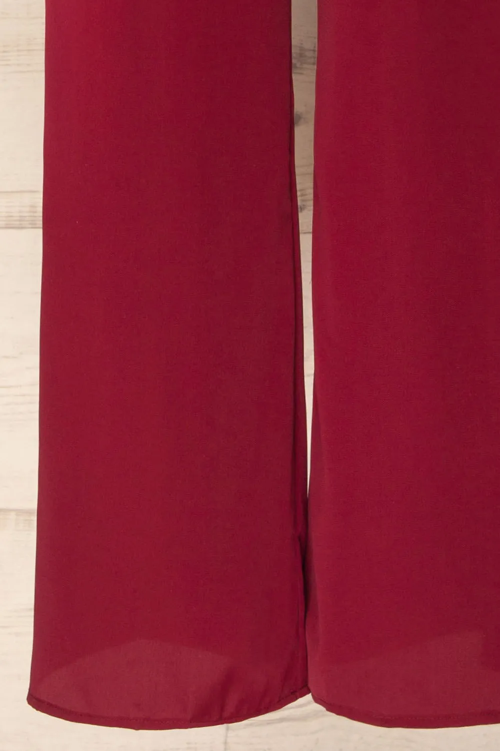 Nantwich Burgundy | Silky Long-Sleeved Jumpsuit