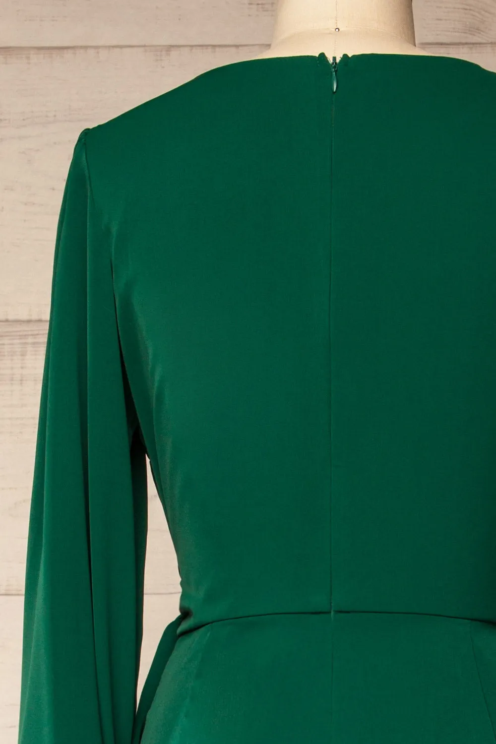 Nantwich Green | Silky Long-Sleeved Jumpsuit