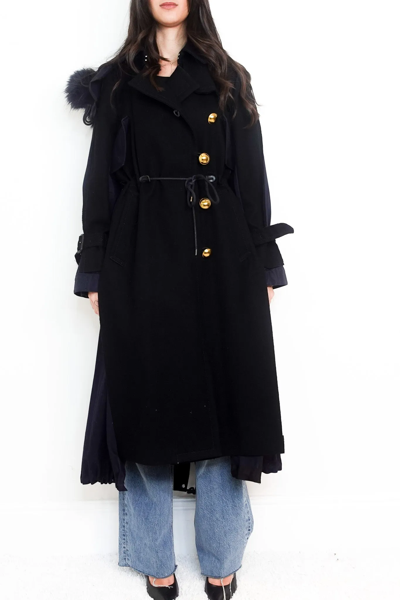 Navy long Parka RRP £700