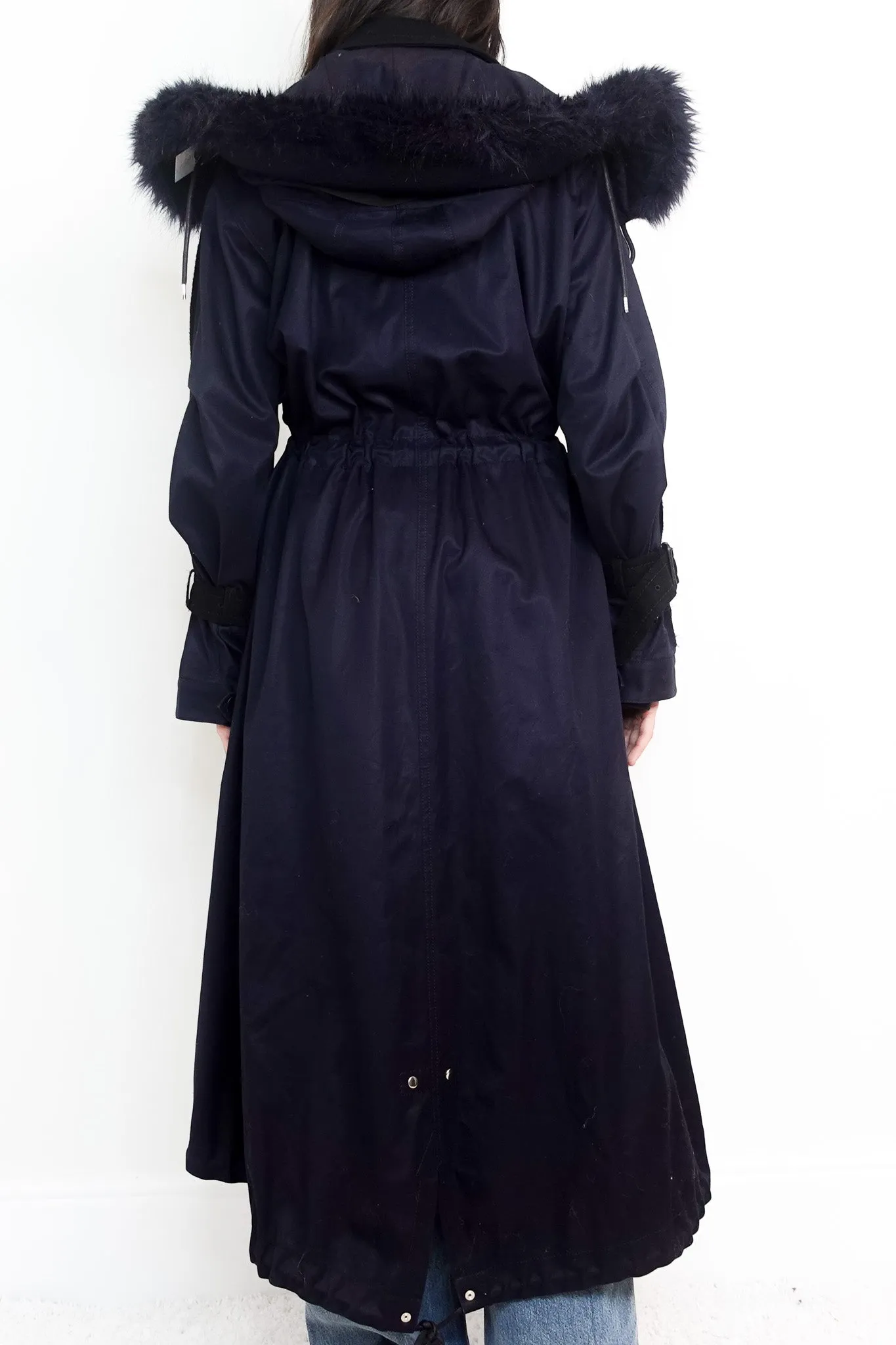 Navy long Parka RRP £700