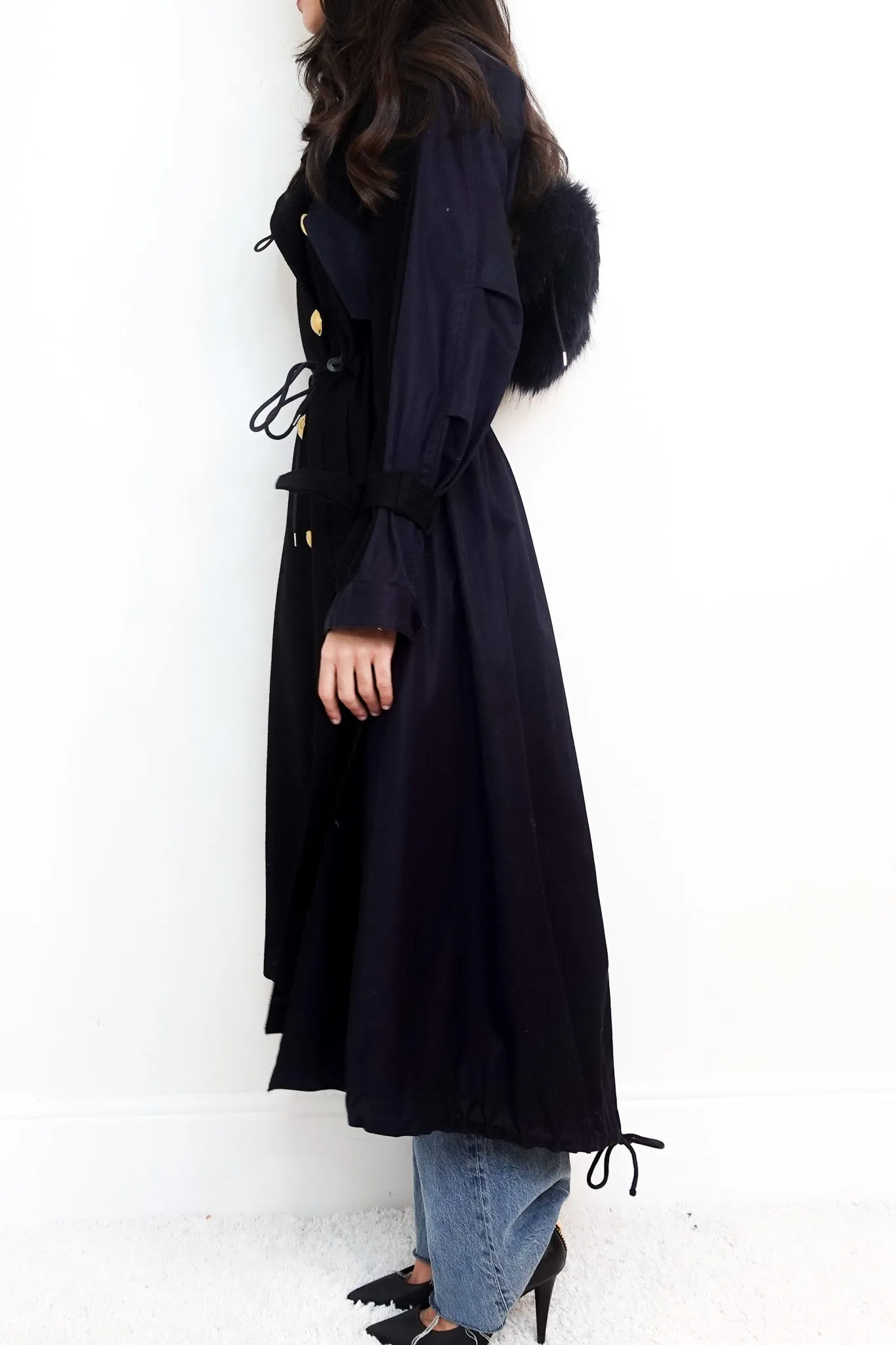Navy long Parka RRP £700