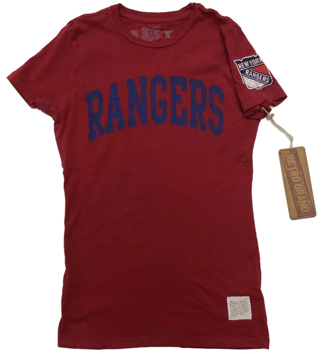 New York Rangers Retro Brand WOMEN Red Soft Cotton Capped Sleeve T-Shirt