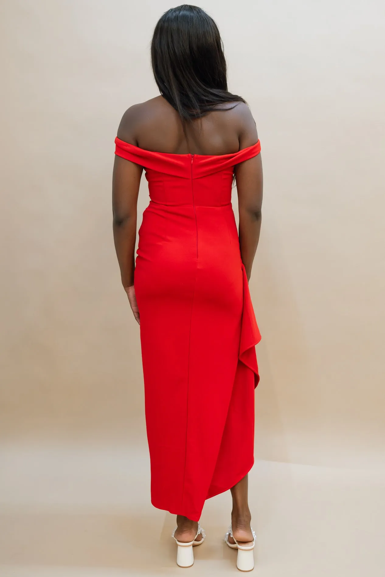 Nikki Off Shoulder Side Slit Dress