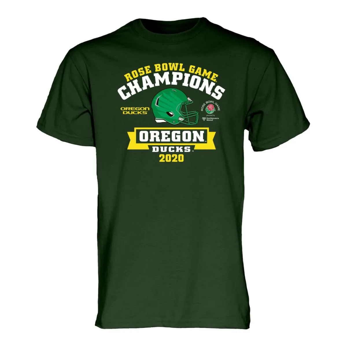 Oregon Ducks 2020 CFP Rose Bowl Game Champions Green T-Shirt