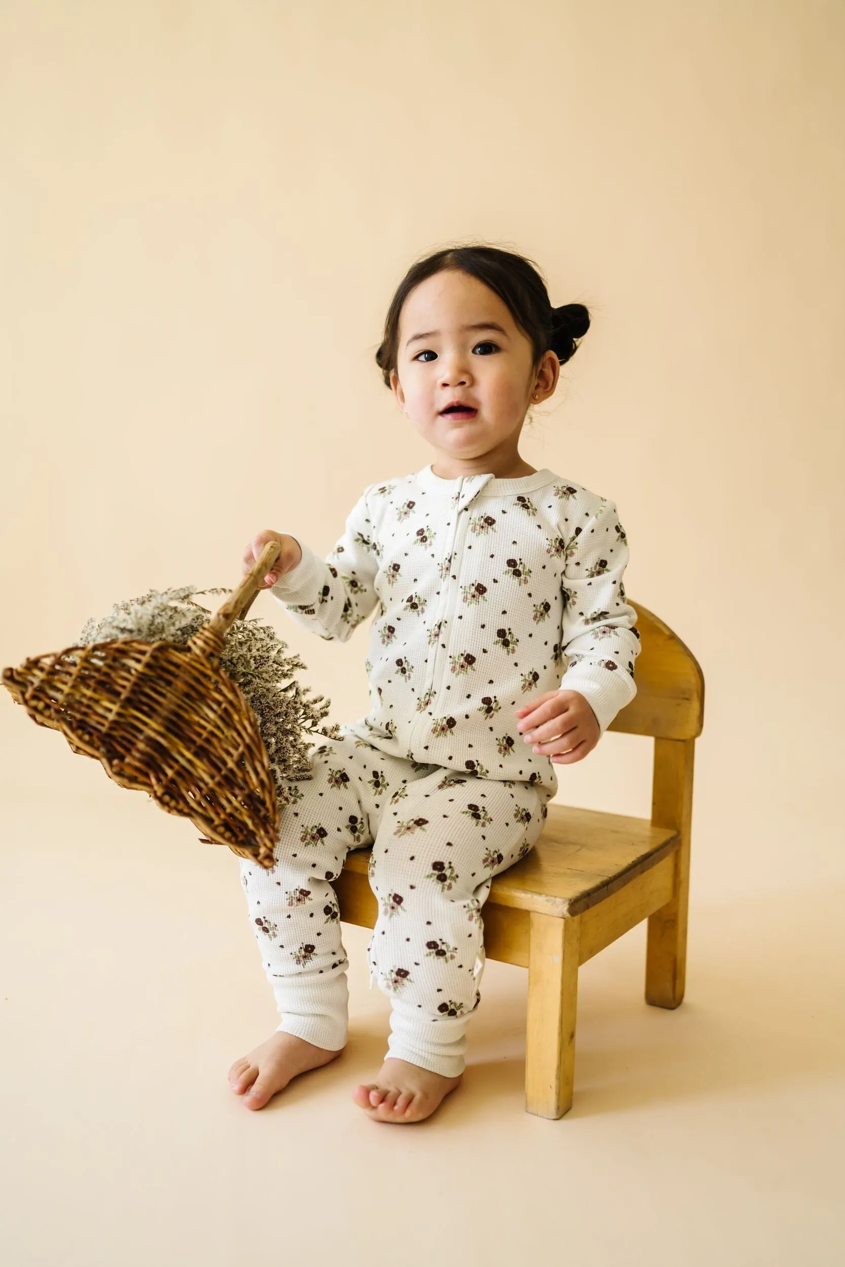 Organic 2-Way Zip Romper | Plum Ditsy