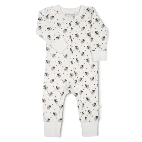 Organic 2-Way Zip Romper | Plum Ditsy