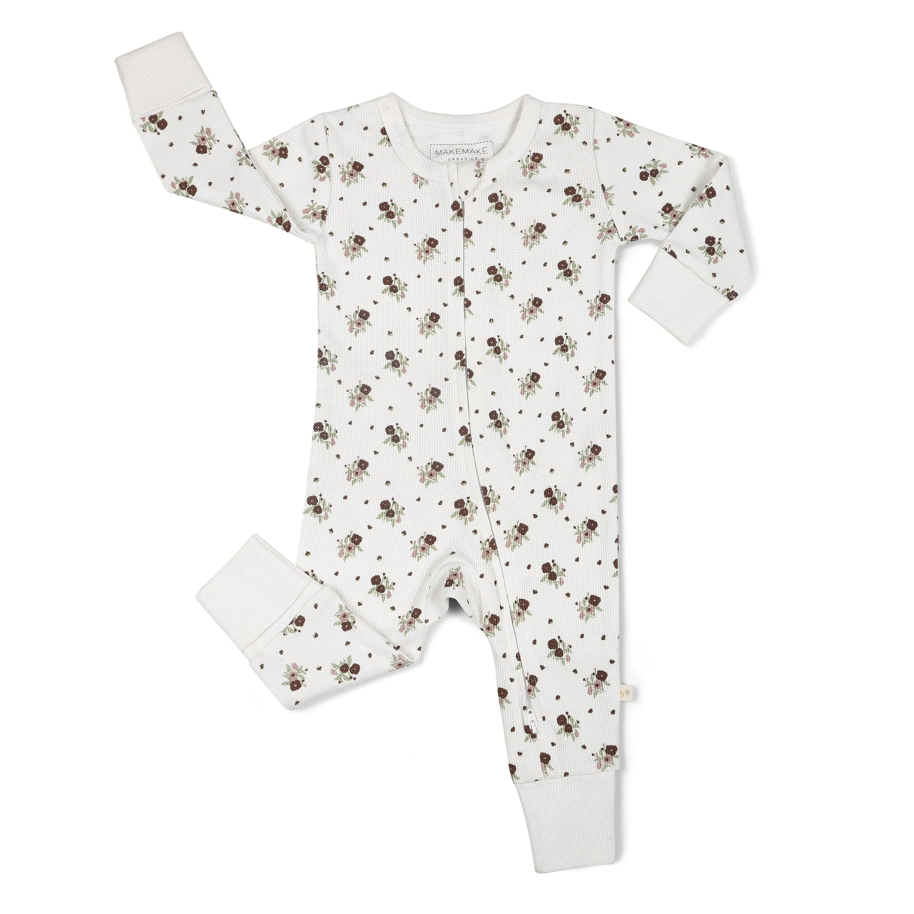 Organic 2-Way Zip Romper | Plum Ditsy