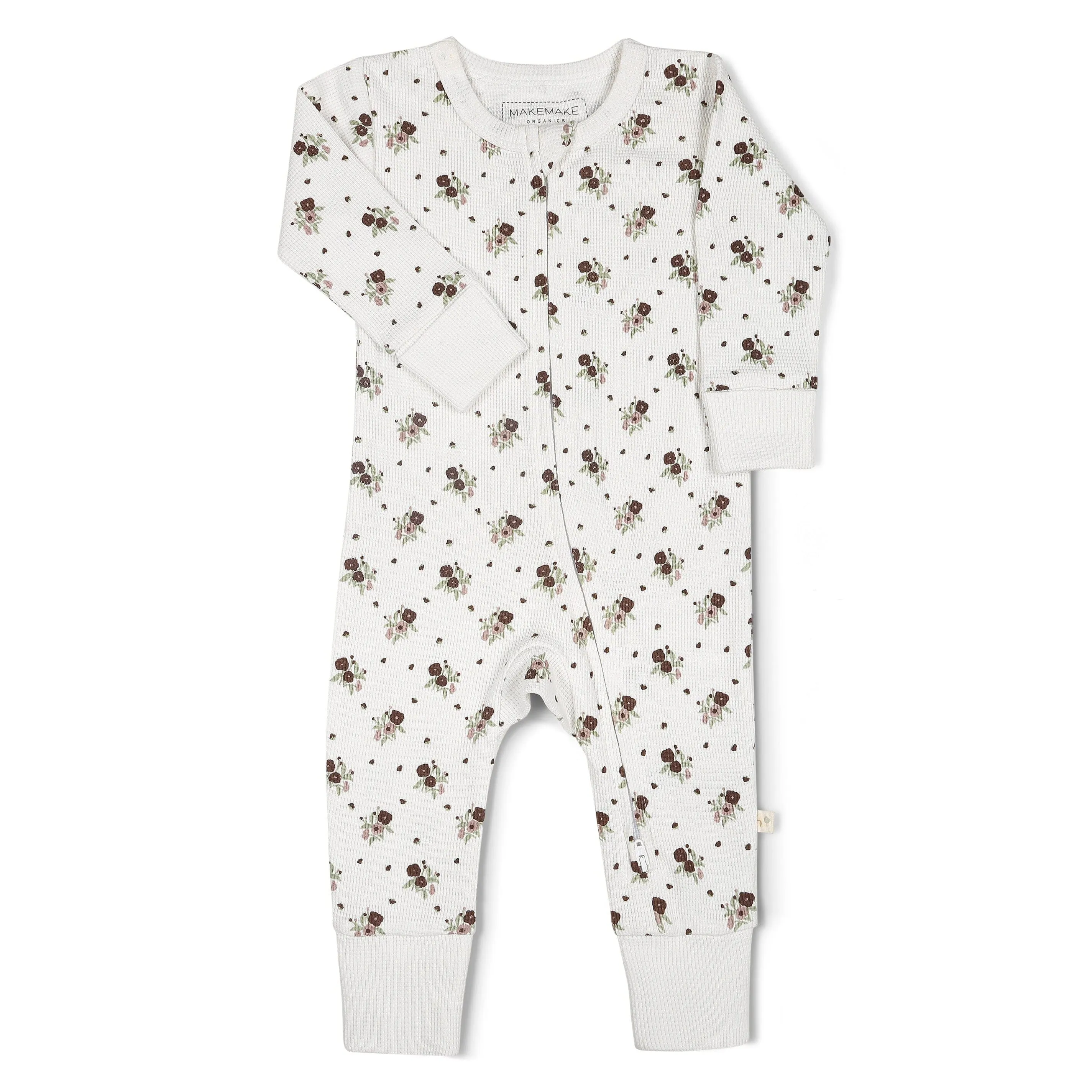Organic 2-Way Zip Romper | Plum Ditsy