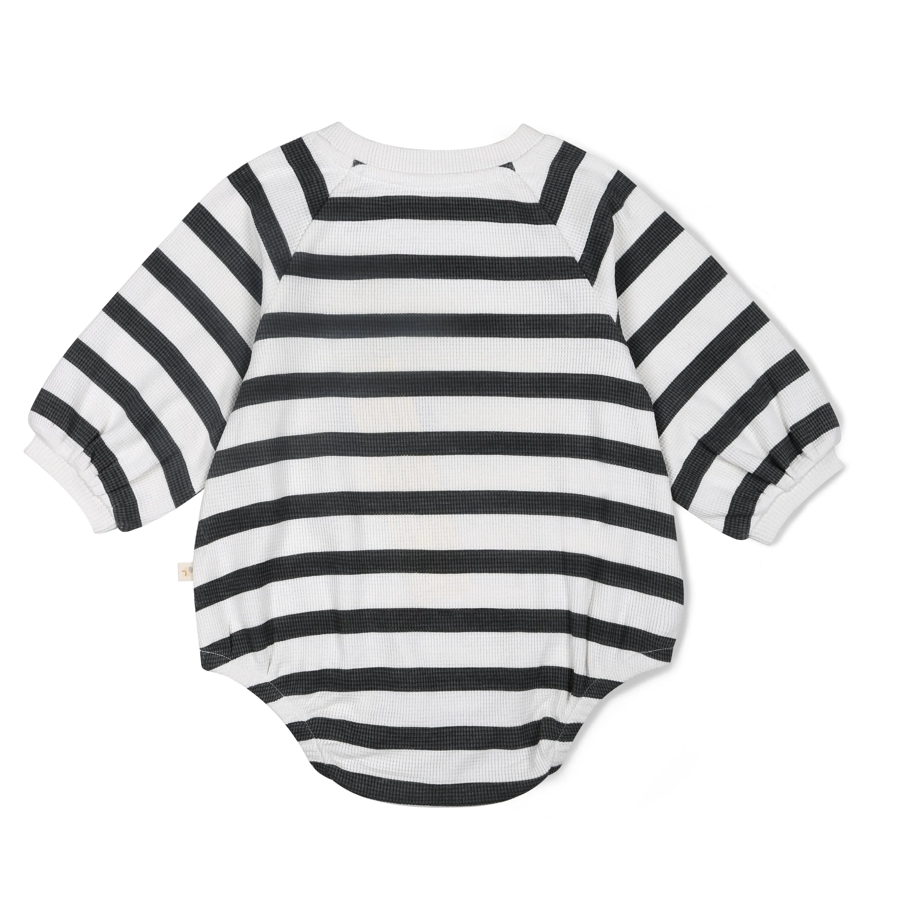 Organic Bubble Romper | Slate Stripes