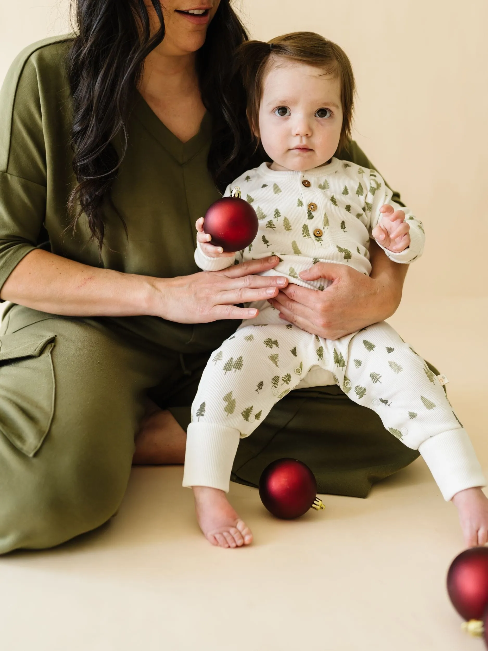 Organic Button Romper | Alpine