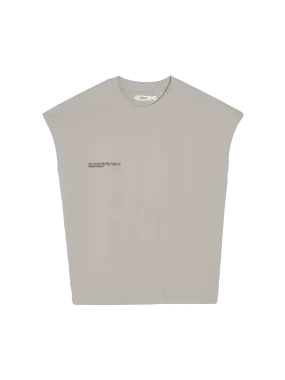 Organic Cotton Cropped Shoulder T-shirt with C-FIBER™ Core—stone