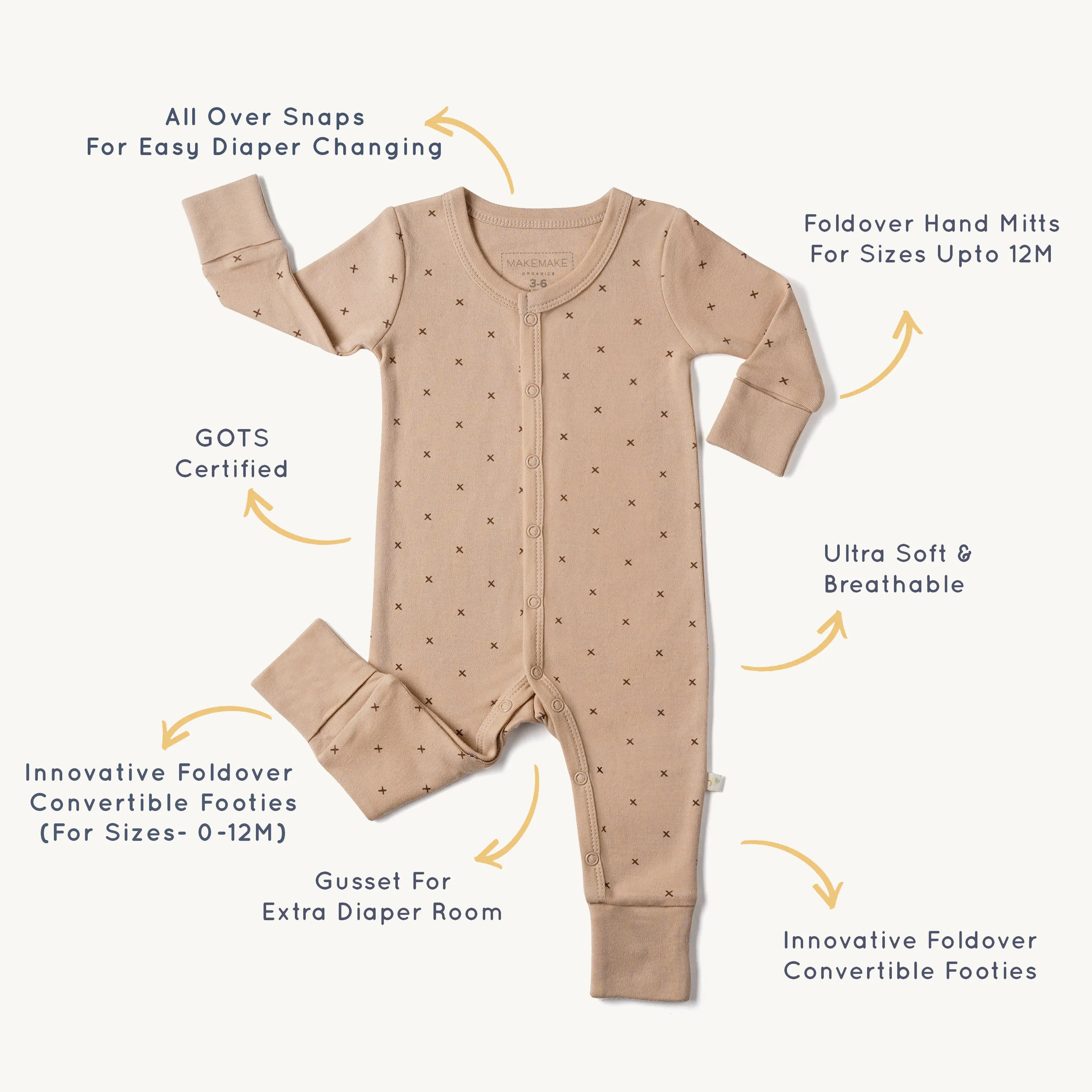 Organic Snap Romper  - Faroe