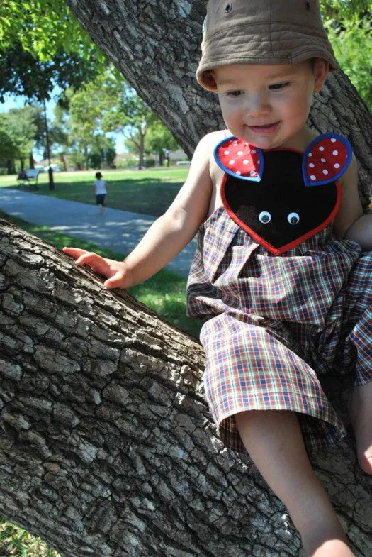 Overalls, Shortalls, Romper pdf sewing pattern for baby & toddler sizes 9 mths to 4 yrs.