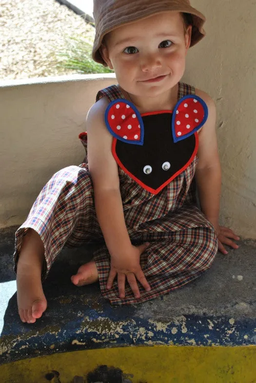 Overalls, Shortalls, Romper pdf sewing pattern for baby & toddler sizes 9 mths to 4 yrs.
