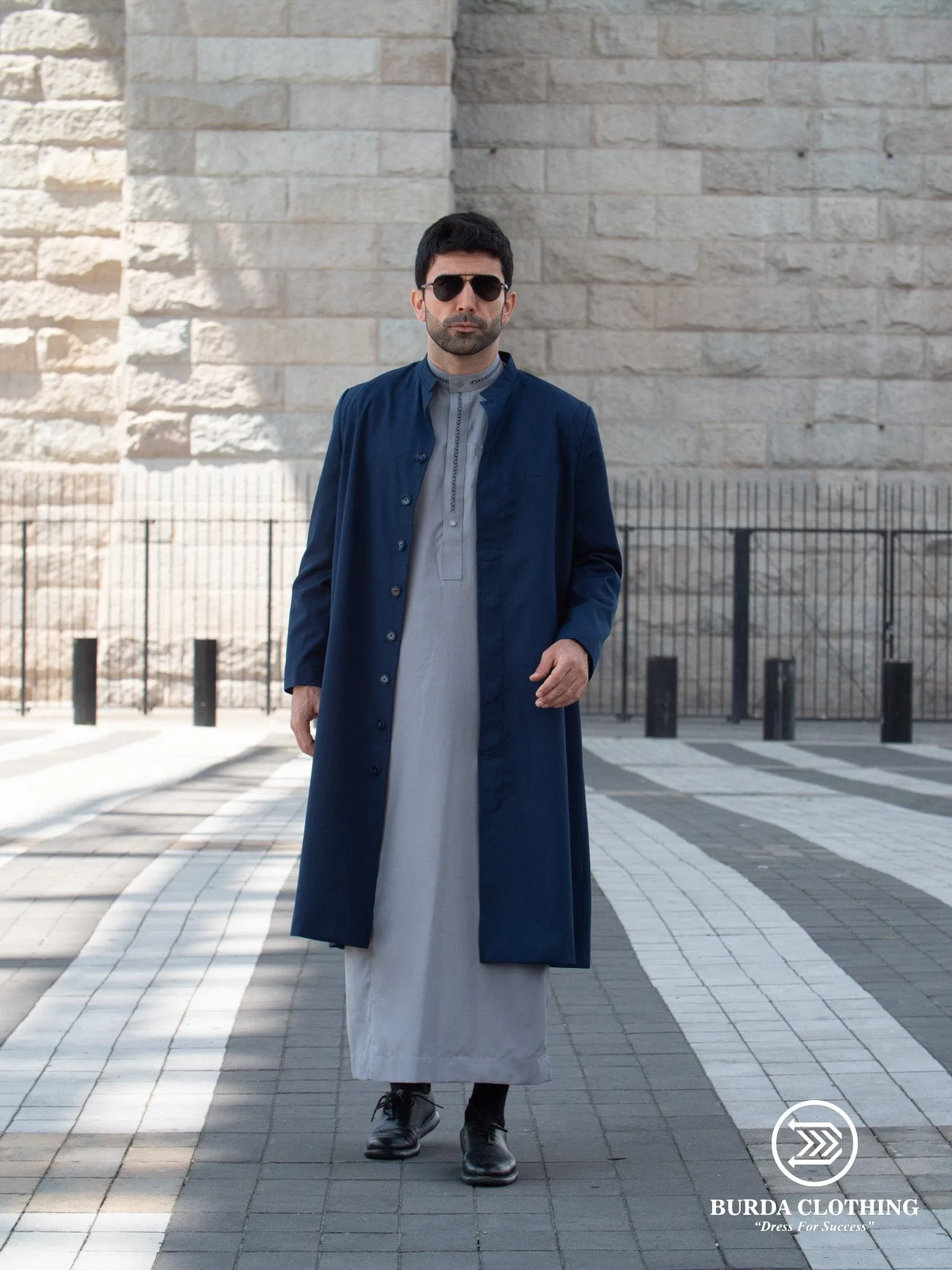 Oxford Blue Long Coat