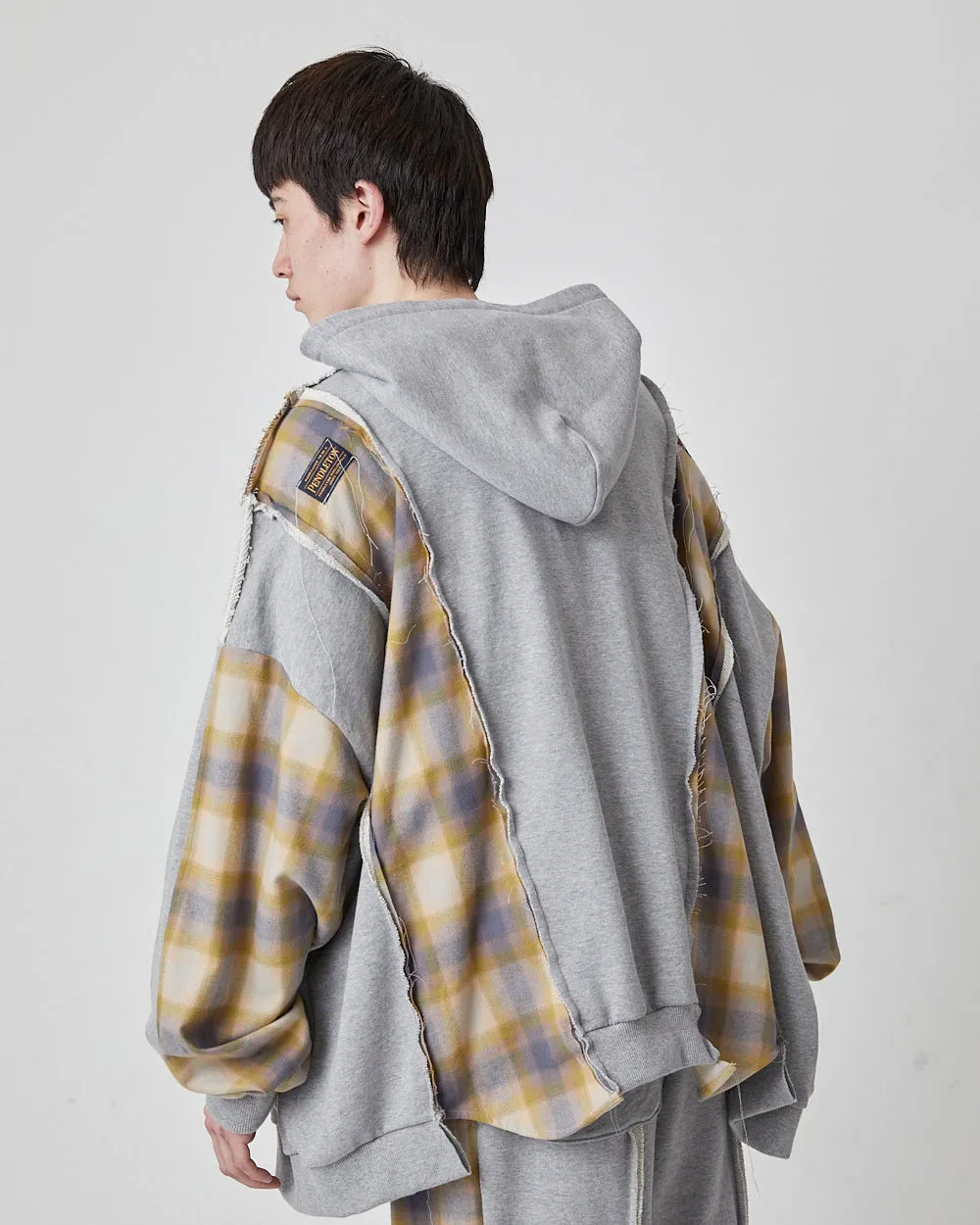 P MIX WIDE SWEAT PARKA｜GRAY