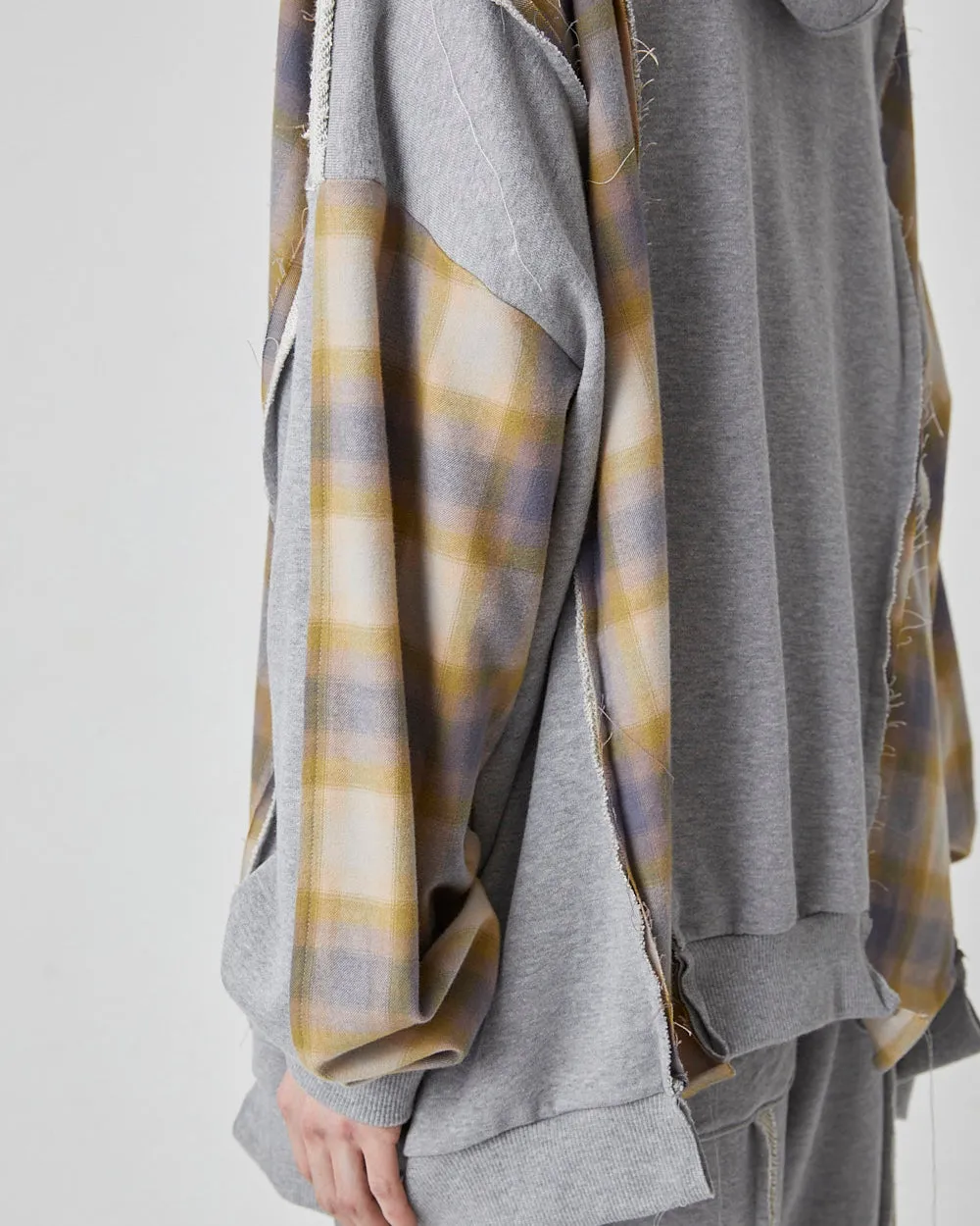 P MIX WIDE SWEAT PARKA｜GRAY