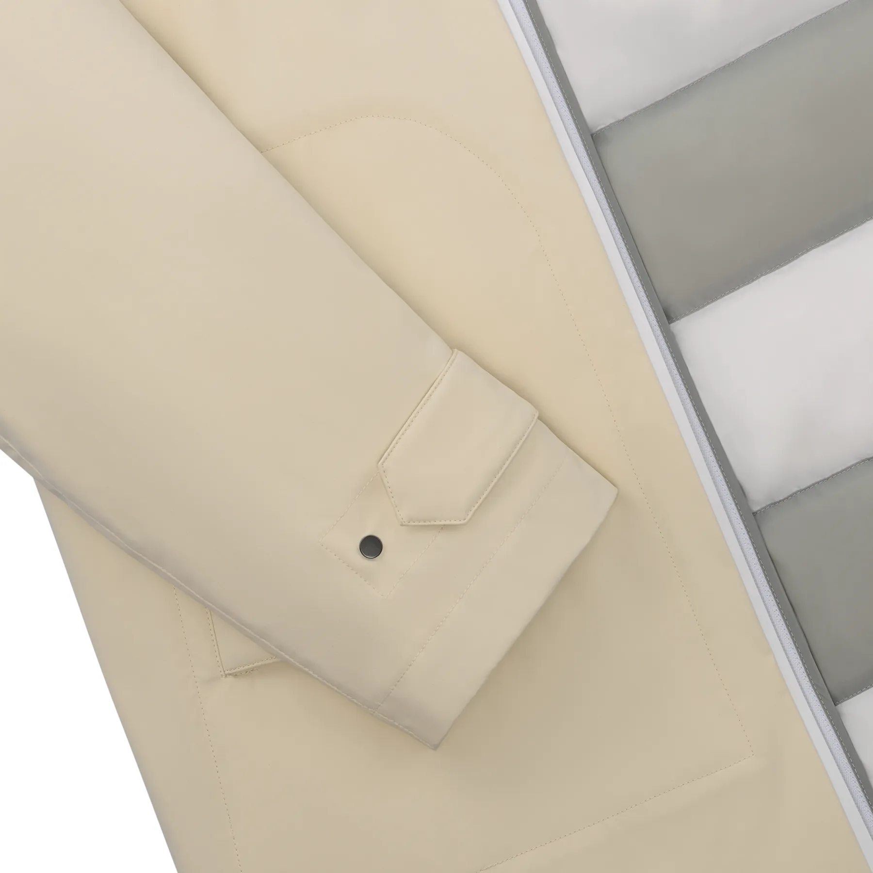 Padded Hooded Parka in Creme