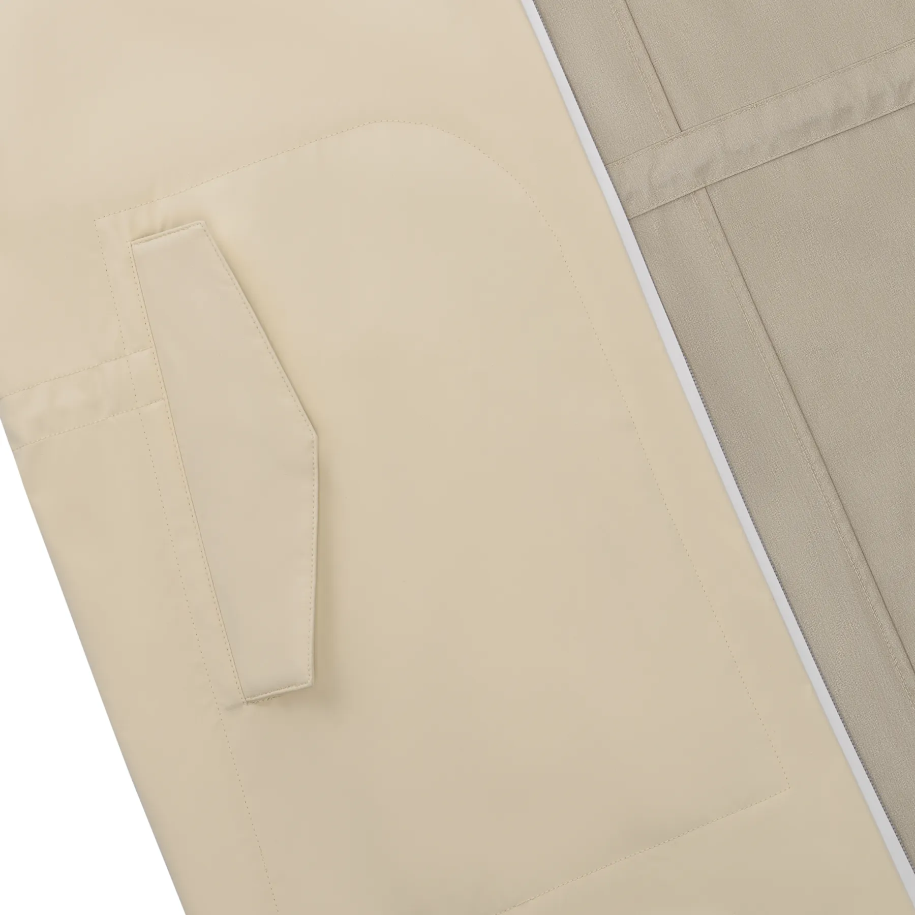 Padded Hooded Parka in Creme