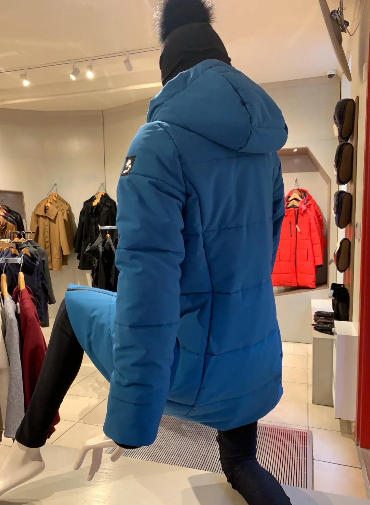 Parka mi-long semi-ajusté | Bleu