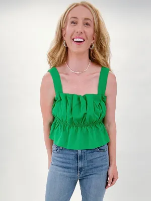 Pleated In Green Top