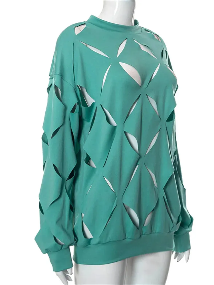 Pre Order:  Geometric Cut Out Loose T-Shirt