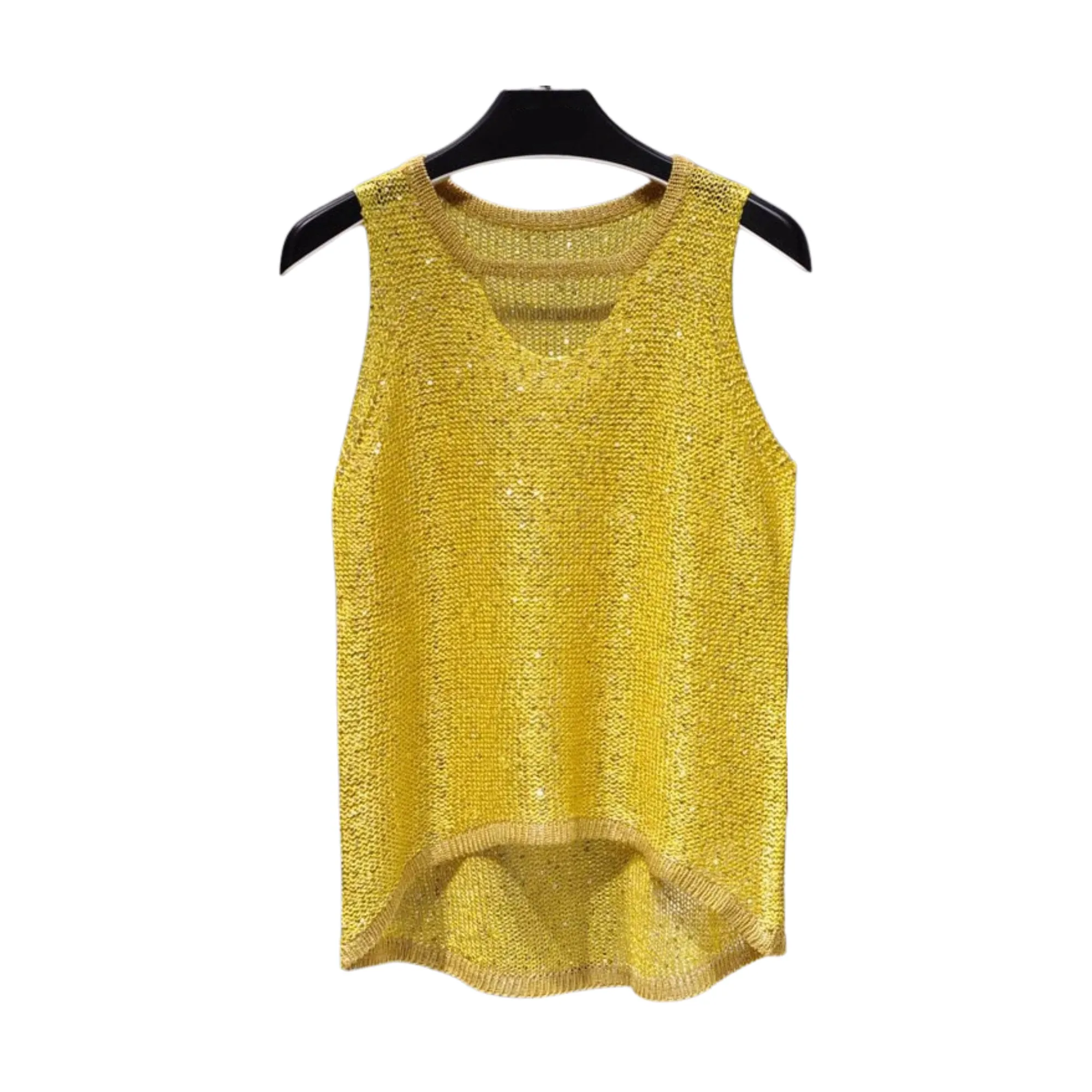 Pre Order:  Sequined Hollow-Out Tank Top