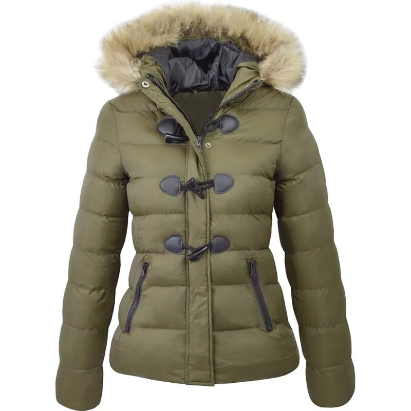 Reisha Parka | Winterjas met Imitatiebont Capuchon