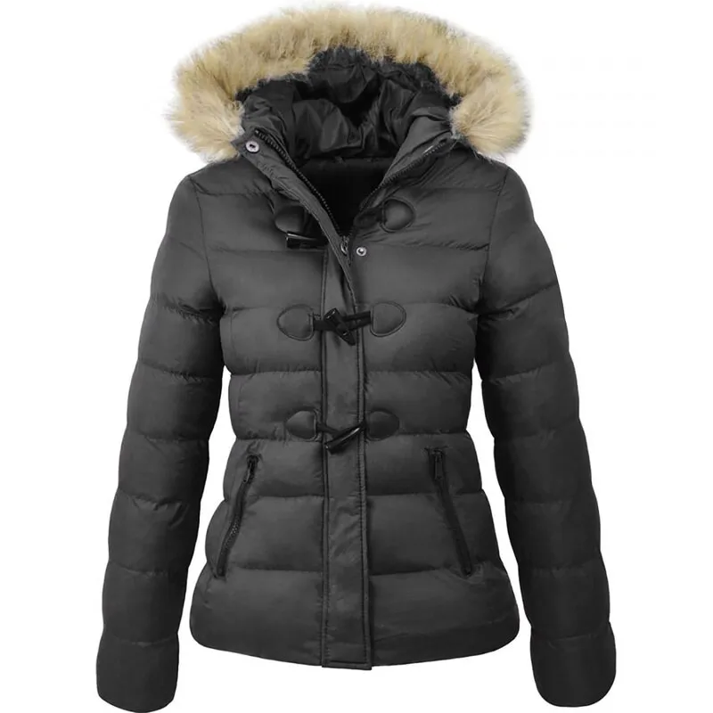 Reisha Parka | Winterjas met Imitatiebont Capuchon