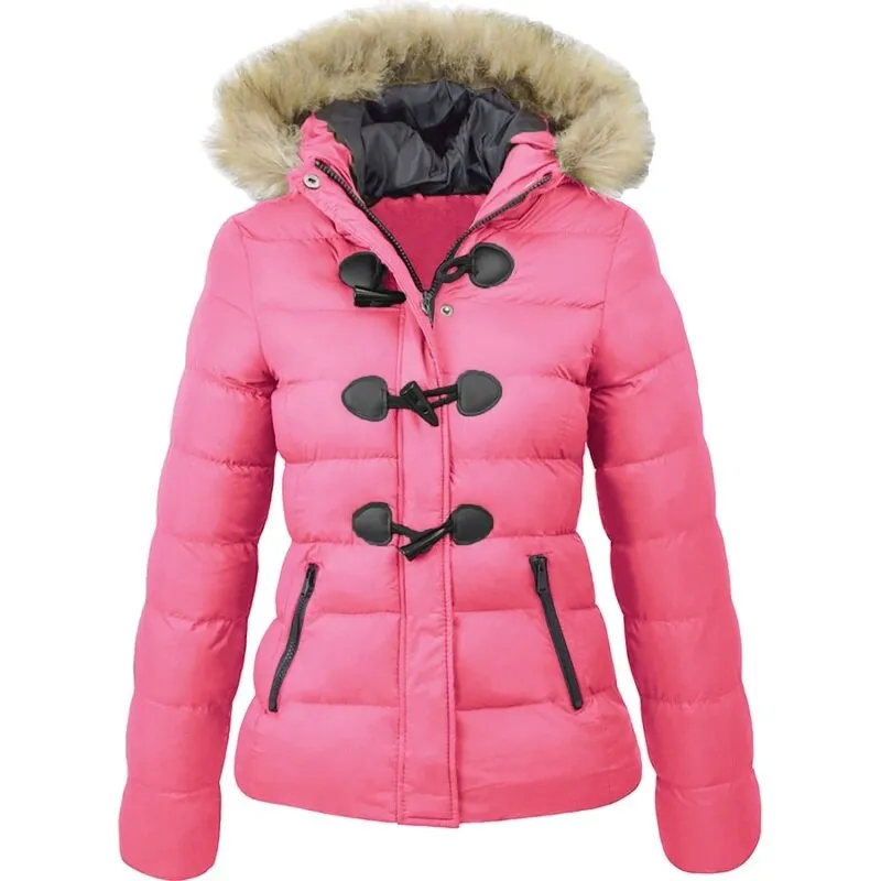 Reisha Parka | Winterjas met Imitatiebont Capuchon